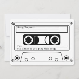 Invitación Respuesta de boda en cinta de música retro estilo 
