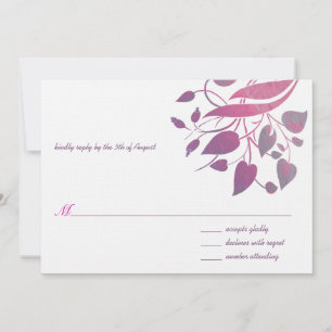Invitación Respuesta de Boda Framboesa Wisteria Gris