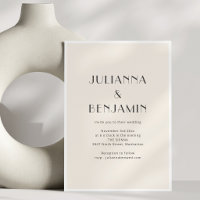 Respuesta de Boda Minimalista Marfil Art Déco