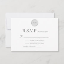 Respuesta de Boda Minimalista Moderna Blanco Gris 