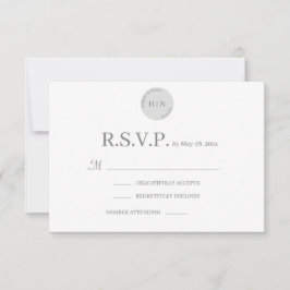 Invitación Respuesta de Boda Minimalista Moderna Blanco Gris 