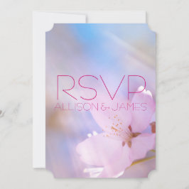 Invitación Respuesta de boda personalizable con flor de cerez