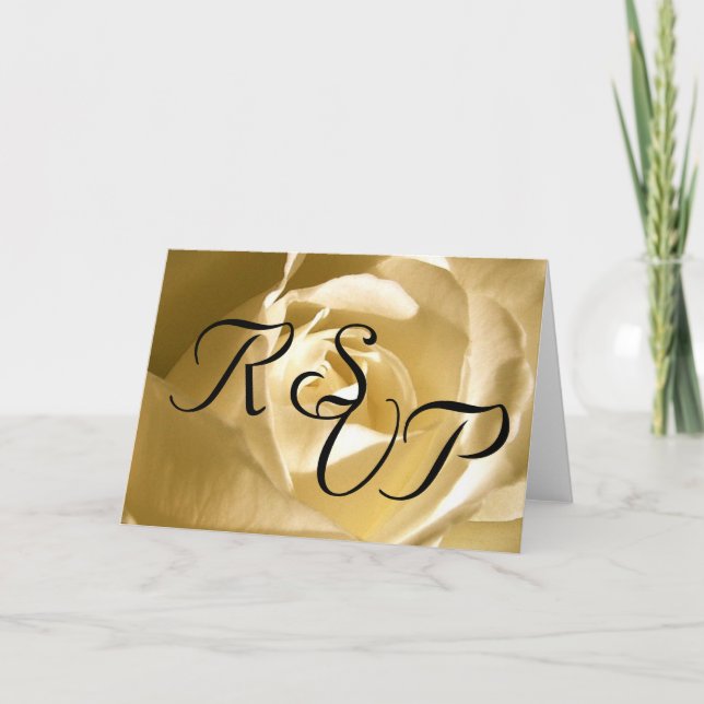 Invitación Respuesta de Boda Rosa Crema (Anverso)