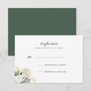 Invitación Respuesta de Boda Rosa Glitter Romántica