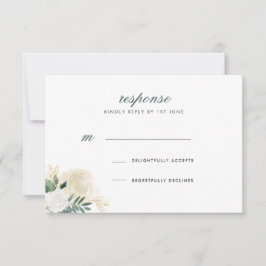 Invitación Respuesta de Boda Rosa Romántica con Brillo