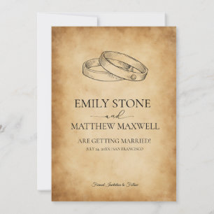 Invitación Respuesta de boda vintage victoriana en pergamino 