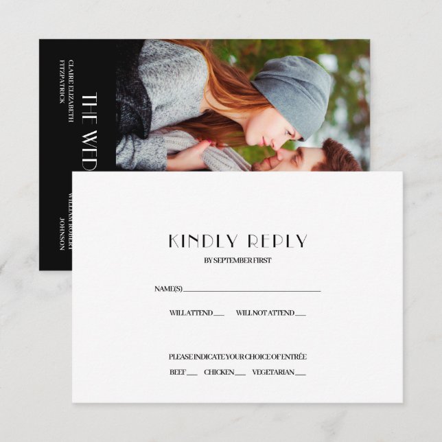 Invitación Respuesta de confirmación de asistencia a una boda (Anverso / Reverso)