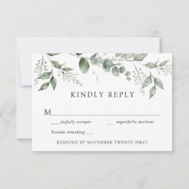 Invitación Respuesta de Eucalytpus Greenery Wedding RSVP