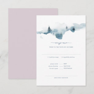 Invitación Respuesta de RSVP+COMIDA de Boda en las Montañas B