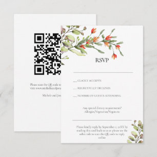 Invitación Respuesta de RSVP de boda con código QR de prado d