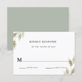 Invitación Respuesta de RSVP de boda floral rosa clásica