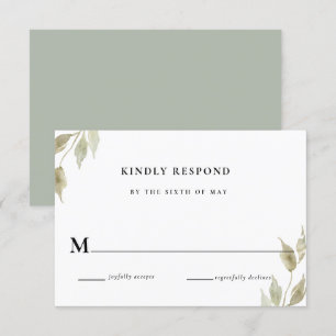Invitación Respuesta de RSVP de boda floral rosa clásica