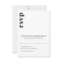Respuesta de RSVP de boda moderna de Carson