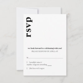 Invitación Respuesta de RSVP de boda moderna de Carson