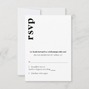 Invitación Respuesta de RSVP de boda moderna de Carson