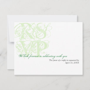 Invitación Respuesta de RSVP de recinto de boda grunge verde