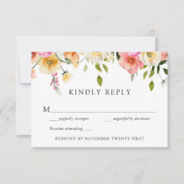 Invitación Respuesta de RSVP para boda en jardín romántico 