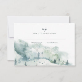 Invitación Respuesta de RSVP para Boda Winter Mystère