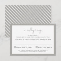 RESPUESTA DE RSVP patrón de franja simple gris