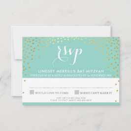 Invitación RESPUESTA DE RSVP respuesta rústica mini confeti m