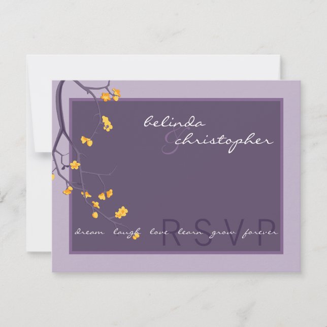 Invitación RESPUESTA DE RSVP SLIP :: flores de cerezo 7L (Anverso)