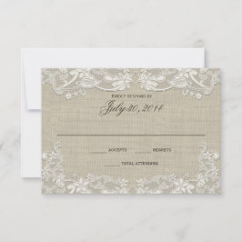 Invitación Respuesta del Boda de diseño de encaje floral del 