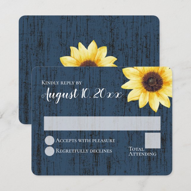 Invitación Respuesta del Boda de madera de pino rústico de gi (Anverso / Reverso)
