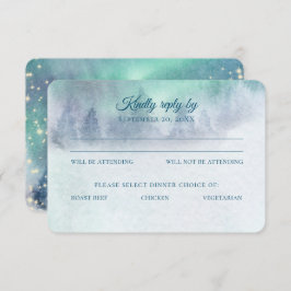 Invitación Respuesta del Boda del cielo estrellado de las luc