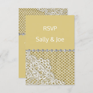 Invitación Respuesta del Boda del diamante de ORO BRONZE Spot