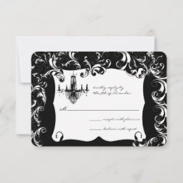 Invitación Respuesta elegante del Boda de la lámpara de araña