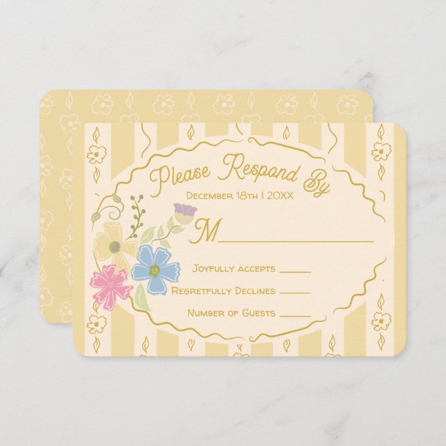 Invitación Respuesta RSVP con mano de paquete de semillas de  (Anverso / Reverso)