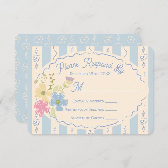 Invitación Respuesta RSVP con mano de paquete de semillas de  (Anverso / Reverso)