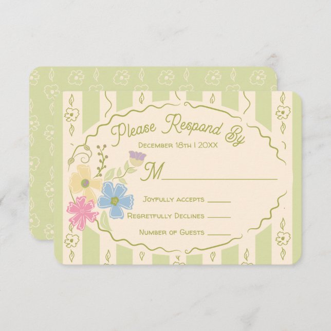 Invitación Respuesta RSVP con mano de paquete de semillas de  (Anverso / Reverso)