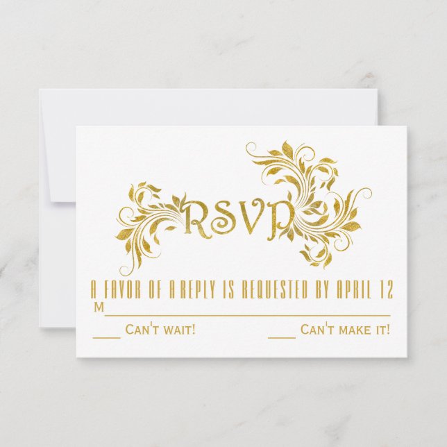 Invitación respuesta RSVP de boda floral hoja de desplazamien (Anverso)
