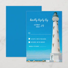 Invitación Respuesta RSVP de la boda de destino de Lighthouse