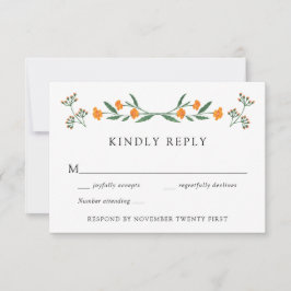 Invitación Respuesta RSVP de la boda de jardín botánico de fl