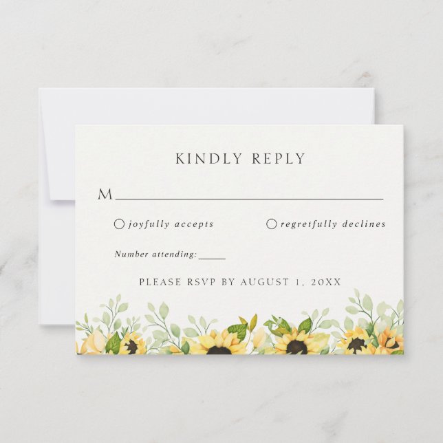 Invitación Respuesta RSVP de la boda de la vegetación del gir (Anverso)