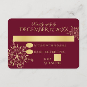 Invitación Respuestas de Boda de Invierno Copos de Nieve Dora