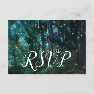 Invitación Respuestas RSVP de árboles forestales encantados