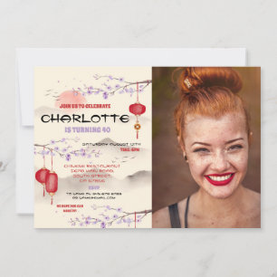 Invitación Restaurante chino de fiesta de cumpleaños ausente 