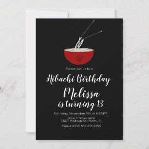 Invitación Restaurante de cena de cumpleaños al estilo hibach