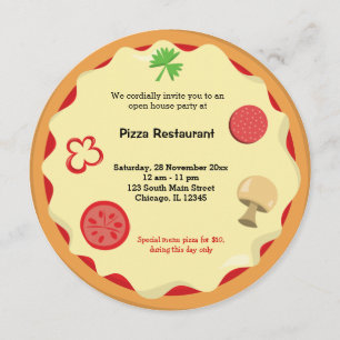 Invitación Restaurante de negocios Pizza