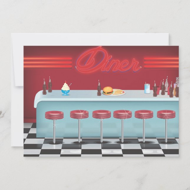 Invitación Restaurante Diner All American (Anverso)