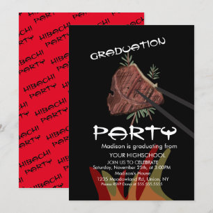 Invitación Restaurante Japonés Hibachi Steak Graduación