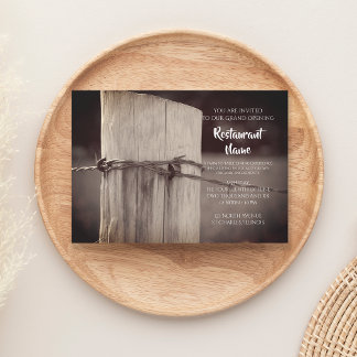 Invitación Restaurante rural Fence Post Farm
