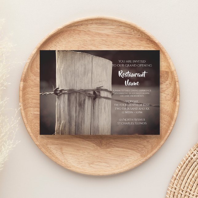 Invitación Restaurante rural Fence Post Farm (Subido por el creador)