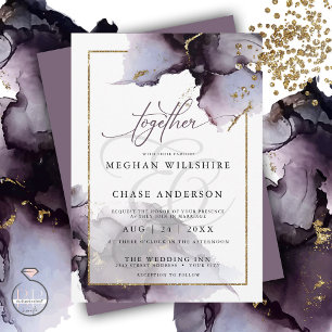 Invitación Resumen Amethyst Amethyst Heather Purple Boda