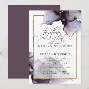Invitación Resumen Ametista Muerto Heather Purple Boda Inv