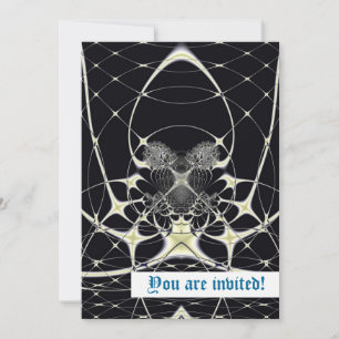 Invitación Resumen Art Golden Spiderweb