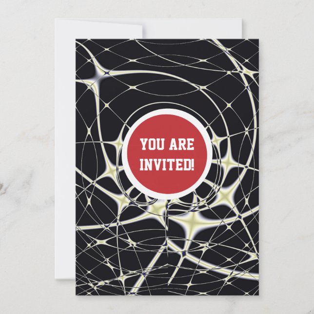 Invitación Resumen Art Golden Spiderweb (Anverso)